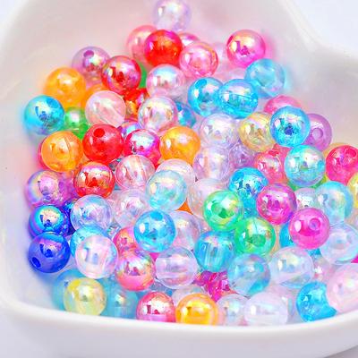 High Quality Non-Peeling Double Hole Abs Imitation Pearl Ab Magic Bead Diy Bracelet Necklace Accessories Beaded Loose Beads