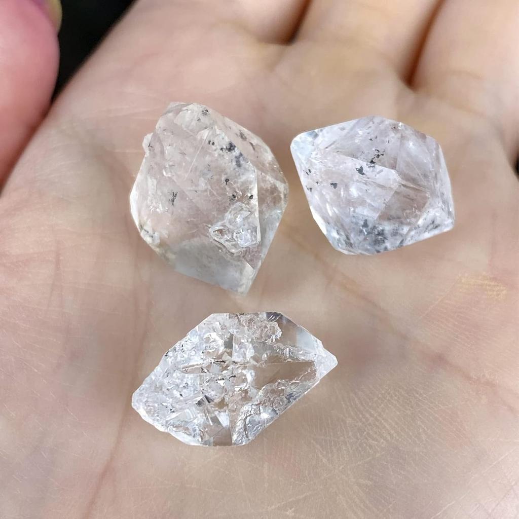 5Pcs Natural Herkimer Diamond Quartz Crystal - Raw Irregular Shaped Stone For Reiki Healing And Home Decor Collectible Stones
