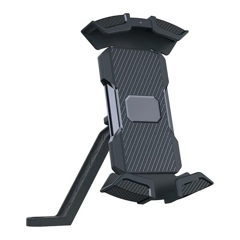 Bike Phone Holder, Motorcycle Phone Mount Motorcycle Handlebar Cell Phone Clamp, Scooter Phone Clip Mount Holder ABS+PVC чёрный