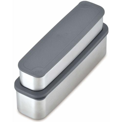 Thermos Bento Box 2 Tier Slim Fresh Lunch Box 815ml Black Border DSA-804W BKBD