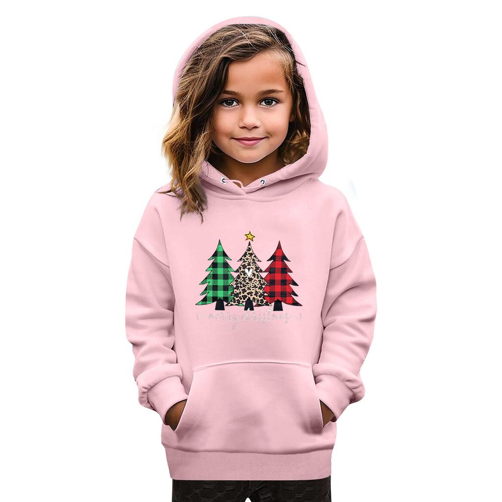 Sweatshirts For Teen Girls Hoodies Long Sleeve Drawstring Pullover Cute Oversized Hoodie Christmas Day