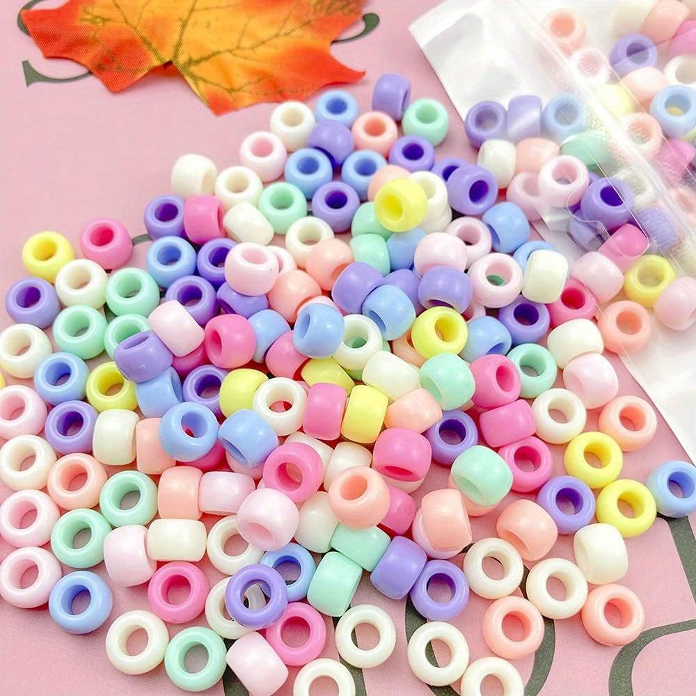 200/500/1000pcs Rainbow Acrylic Craft Beads, Colored Circular Plastic Spacer Beads, Used for DIY Jewelry Craft To Make Necklaces and Rainbow Bracelets