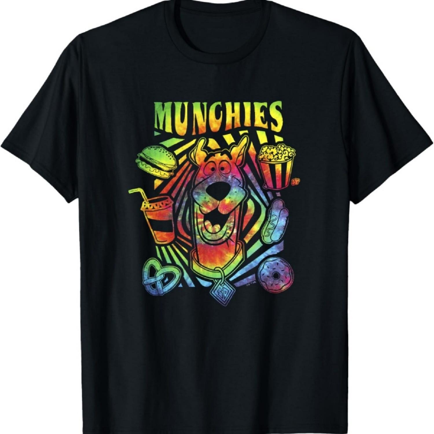 Scooby-Doo Винтажная Психоделическая Футболка с Постером 70-х Tie-Dye Munchies S