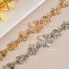 Charming Silvery/Gold Plated Women Pink Cat's Eye Opal Flower Chain Bracelet Gift For Women Girl
