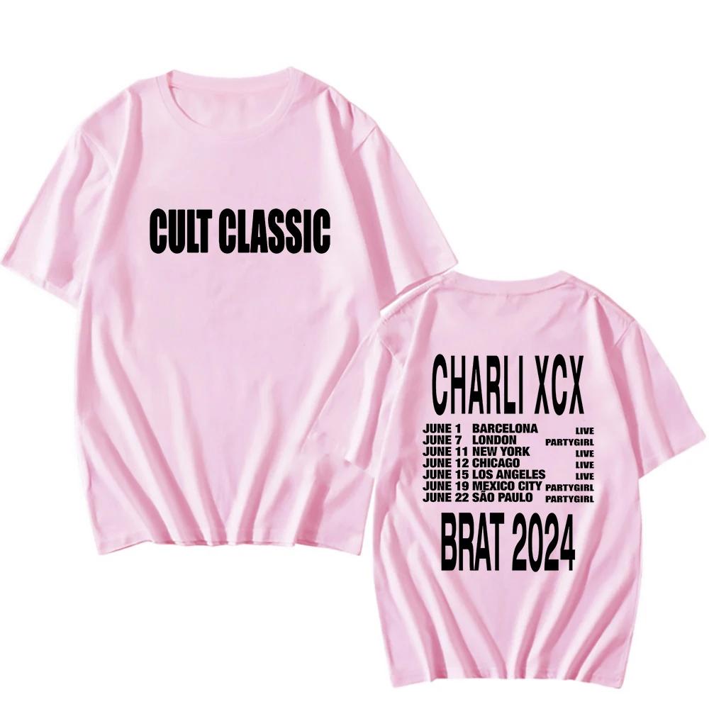 Camiseta Cult Classic Charli XCX Brat Tour 2026 Moda Estética Retro para Hombre Camiseta Neutra de Alta Calidad Retro