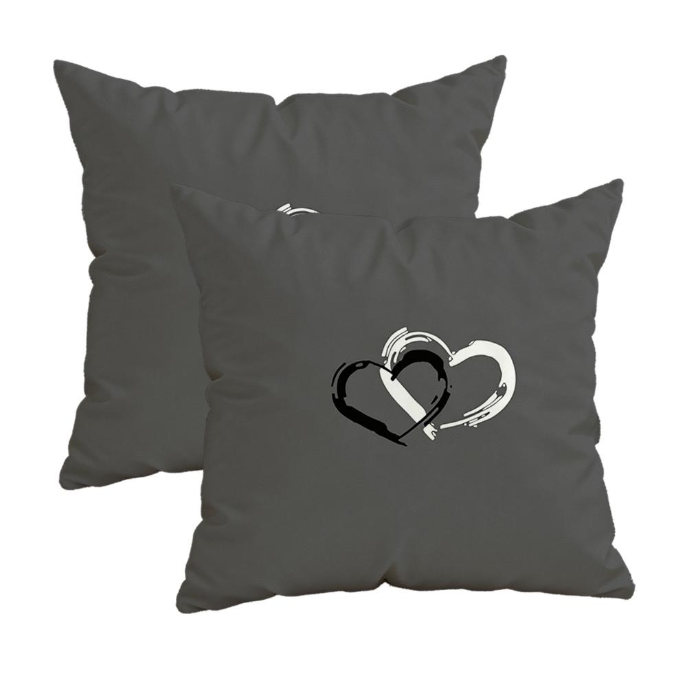Two Intertwined Heart Pattern Pillowcasezipper Design, Decorative Pillowcase, 45X45 Cm Pillowcase