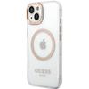 Guess Guhmp15Mhtrmd Iphone 15 Plus/ 14 Plus 6.7 Złoty/Gold Hard Case Metal Outline Magsafe