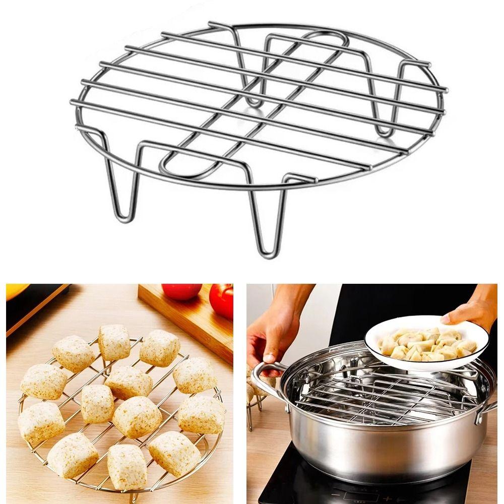 Stainless Steel Tripod Steaming Tray Holder Multifunctional Smooth Pot Rack Overhead Design Practical Steaming Rack