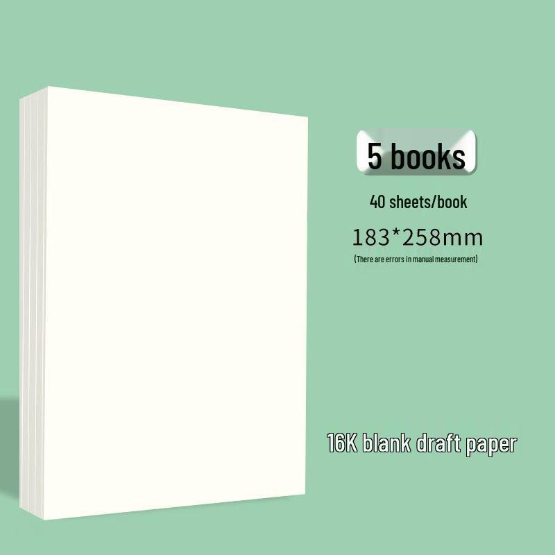 Škrábací papír pro postgraduální zkoušky, vysokoškolské a středoškolské studenty, 2000 listů, A4 náčrtník, prázdný B5 kalkulační papír.
