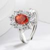 925 Sterling Silver Ice Flower Cut Stylish Luxury Multi-Colored Crystal Zircon Ring Birthday Anniversary Wedding Party Gift