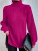 Autumn Winter Knitwear Mid Length Raglan Sleeve High Collar Split Hem Sweater Dress Luxurious Relaxed-fit Slimming and Versatile Top