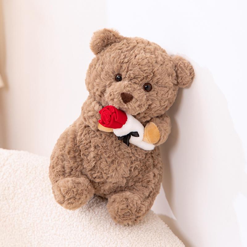 New Valentine's Day Rose Lazy Bear Doll Cute Teddy Bear Plush Toy Doll Girls Gift