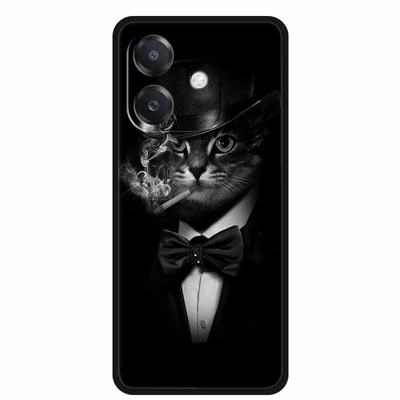 For OPPO A20 Case A 20 Phone Cover Lion Wolf Black Silicone Soft Back Cover Case For OPPO A40 A40m A60 5G Case A 40 A 60 Coque