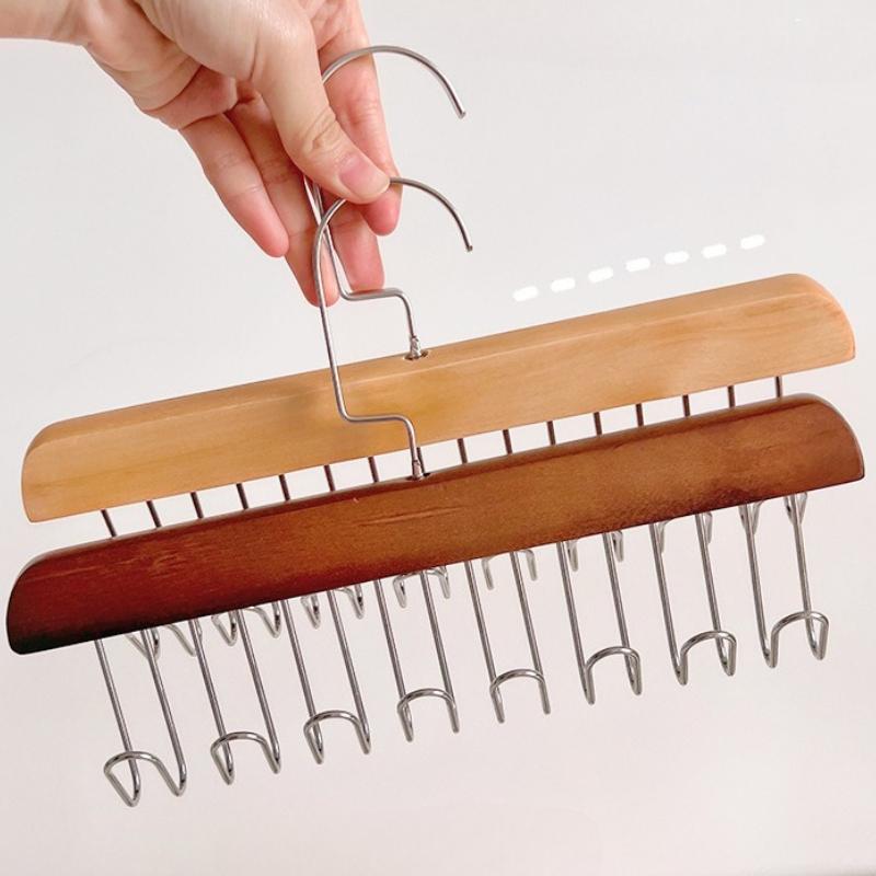 Wooden Belt Hanger Women Storage Bra Hanger Sturdy Durable Home Wardrobe Organizer for Men Tie Belt Women Bra Sling Scarf Rack