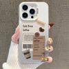 Coffee-Themed iPhone Case: Fits iPhone 13/14Pro/15ProMax/16Pro/17, Silver