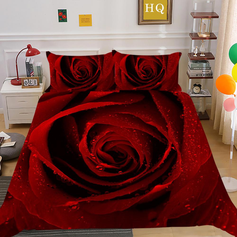 Flowers Printed Bed Set Cover Single Size Polyester Bed Clothes Girl Superior High Quality Bedroom Decor