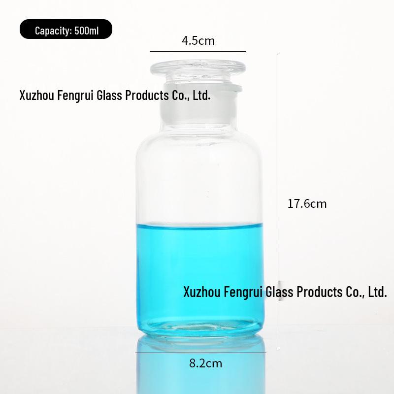 Wide-Mouth Frosted Glass Reagent Bottle, Transparent & Brown Light-Shielding Chemical Bottle