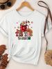 (Asian Size)  Merry Christmas Tee Top festival New Year Holiday Casual lovely letter trend Women Print Lady Short Sleeve Fashion Graphic T-shirts