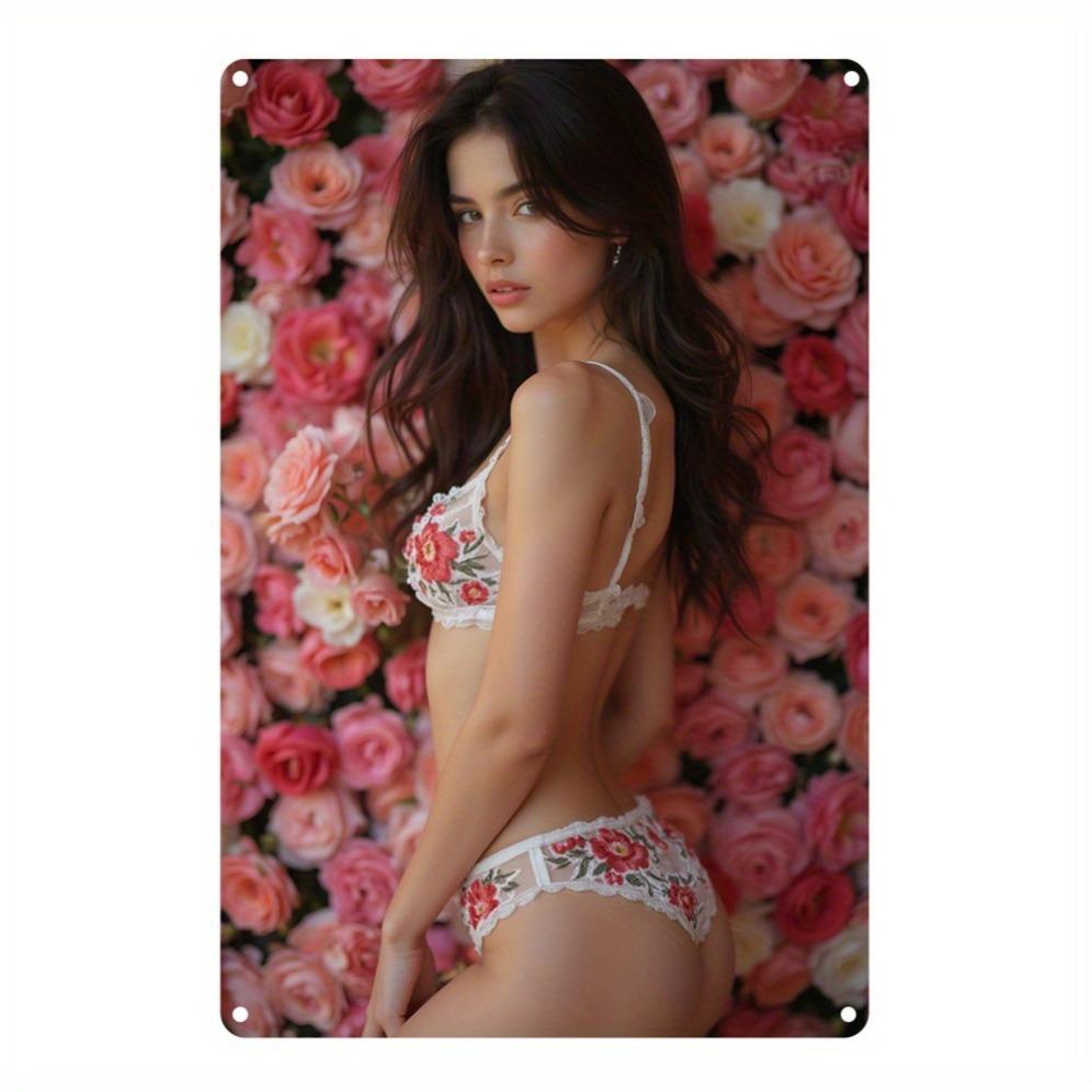 Vintage Floral Metal Tin Sign Home Decor Wall Art Garden Bar Kitchen 20x30cm белый