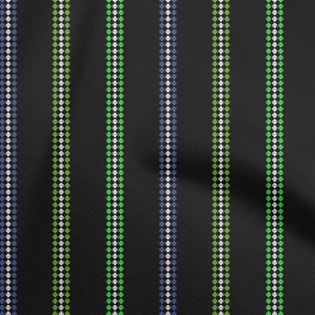 oneOone Cotton Flex Medium Blue Fabric Geometrical Stripes Sewing Craft Projects Fabric Prints By Yard 40 Inch