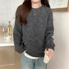 Fauler Strickpullover für Damen mit einfarbigem Design für die Herbstkälte