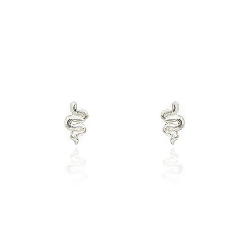 POPPI Mini Silver Snake Earrings