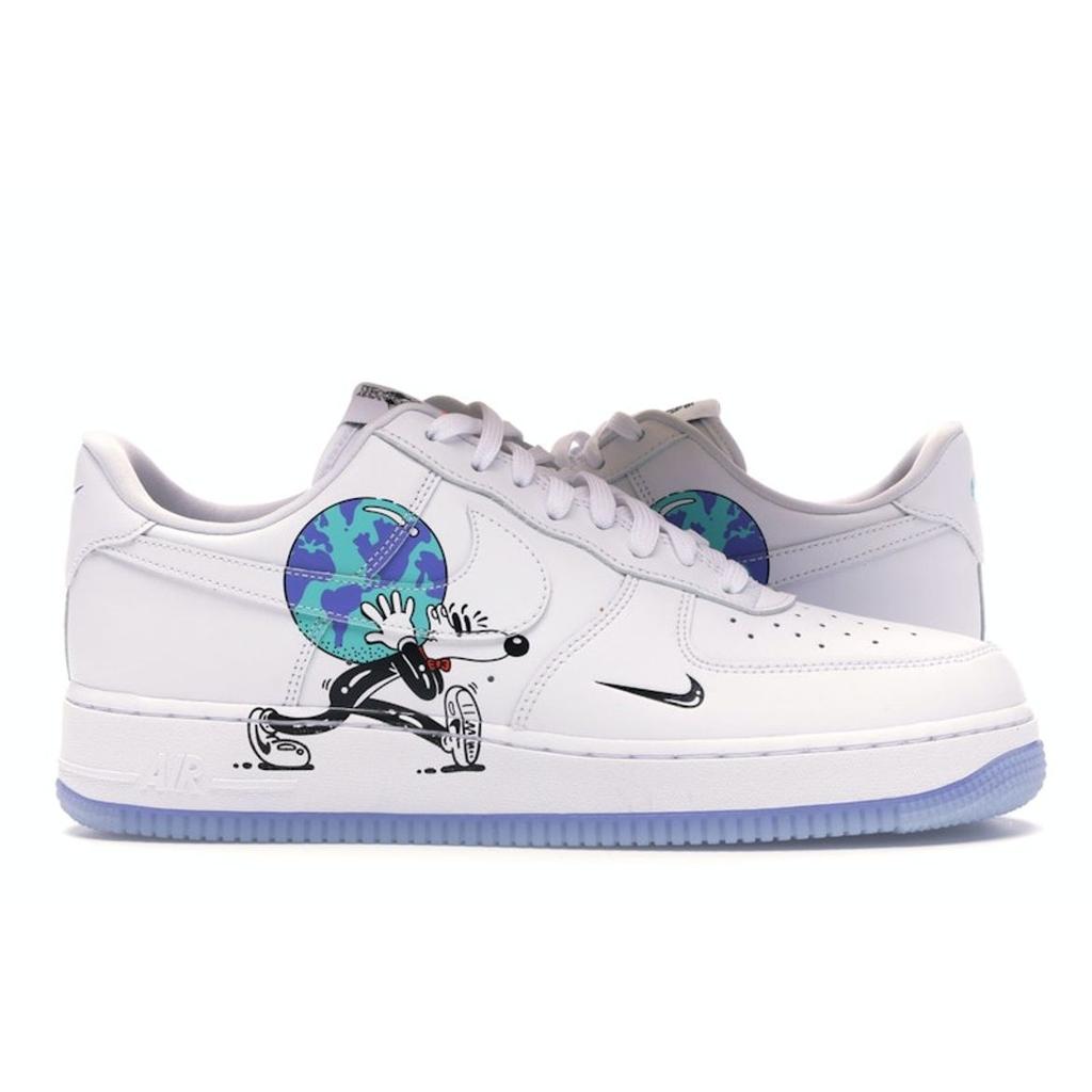 Nike Steven Harrington X Air Force 1 Low Flyleather QS Earth Day Unisex Sneakers White Black Hyper-Crimson CI5545-100