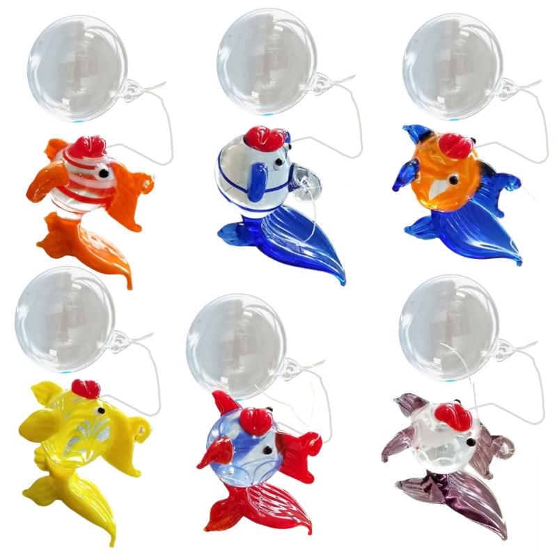 Glass Fish Bubble Window Hangings, Artistic Aquarium Float Decorations X3UC