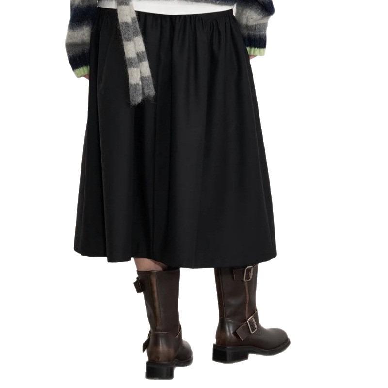 Sheepskin version~ retro polished leather thick-soled medium boots women's wide tube thick heel Martin boots knight short boots western boots