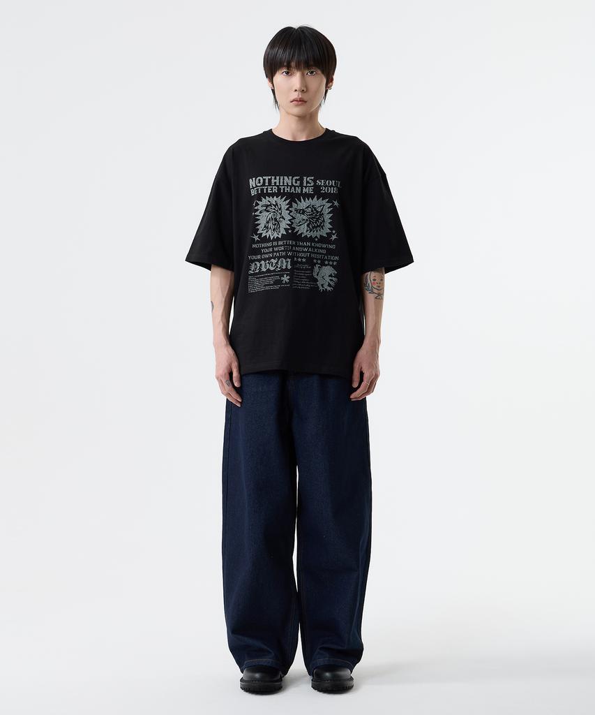 Nasttingijeubeleoldaenmi Retro Graphic Tee_Black