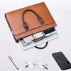SCHWARZETIENNE Men's Leather Business Briefcase with Anti-Theft Lock
