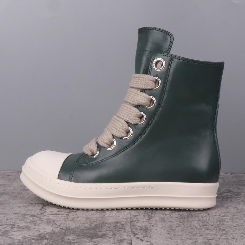 Herr Casual Skor Mode Herr Sneakers Snörskor för Man Streetwear Extra Långa Skosnören Svarta Enfärgade Sneakers