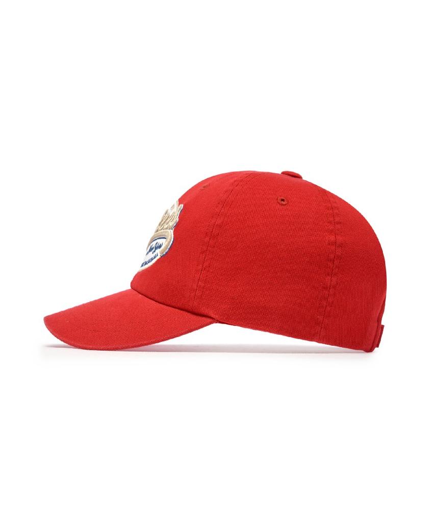 Emelbi Street Oval Cursive Unstructured Ball Cap Ny (Red)
