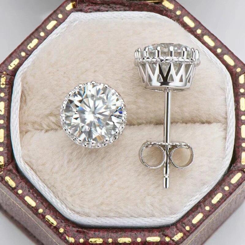 

Модные серьги с муассанитом и бриллиантами 1 карат, женские серьги из стерлингового серебра 925 пробы с покрытием из белого золота с муассанитом, тестер для бриллиантов