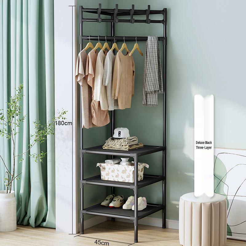 Corner Shelf Luxury Clothes & Hat Hanging Storage Rack - Space-Saving Detachable Wall Organizer for Shoes & Hats