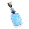 Natural Republic Larimar,Kyanite 925 Solid Sterling Silver Gift Pendant 2" j8Z33