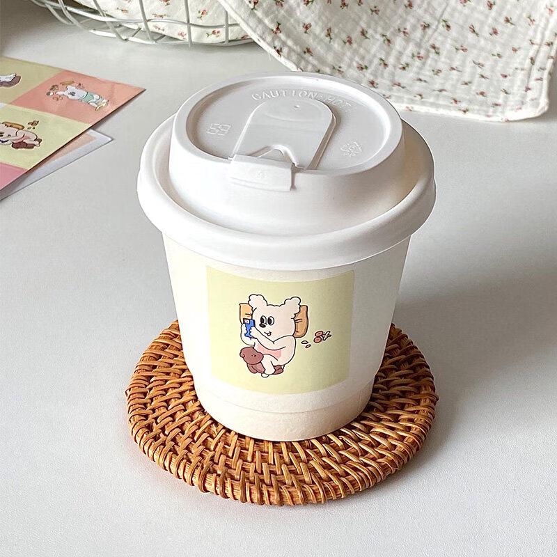 Disposable Double-Layer Kraft Paper Hot Drink Cup with Lid
