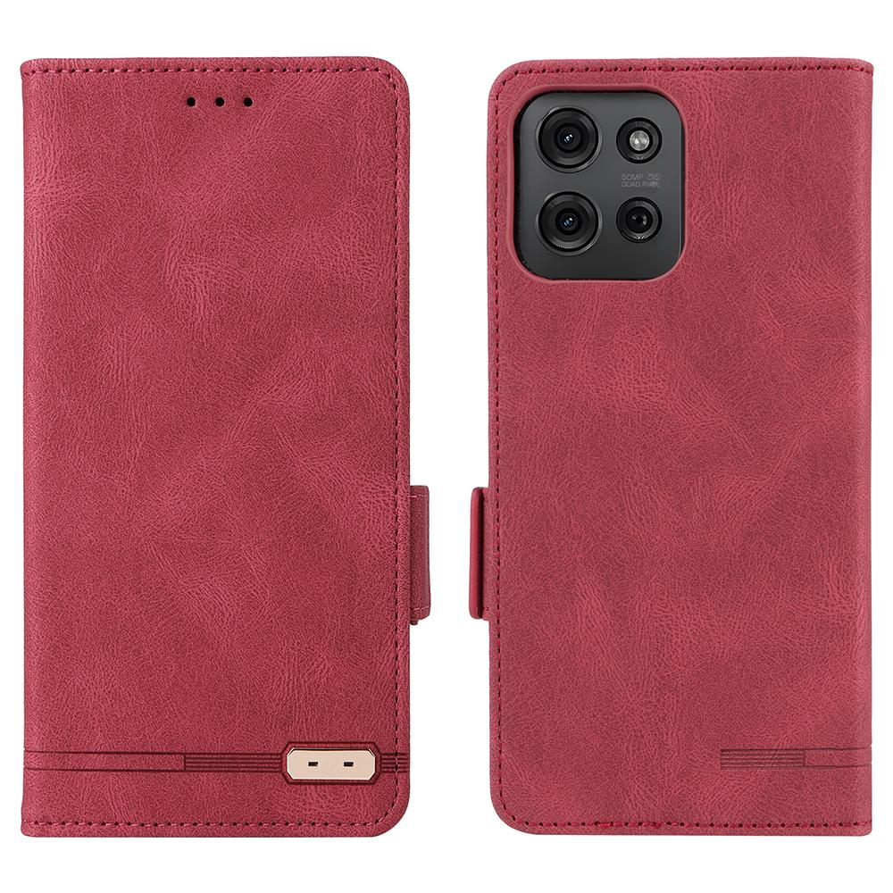 

For Motorola Moto G75 5G Case Leather Wallet Flip Phone Cover with Hardware Decor Rose