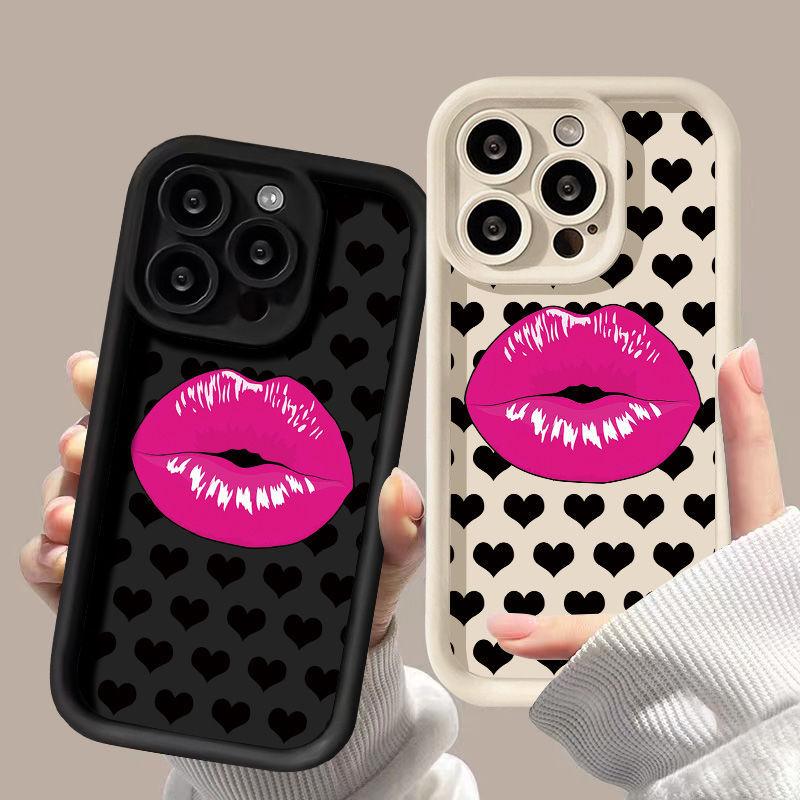 European and American style lip print for iPhone17ProMax mobile phone case 14 Apple 13 matte 12/15 Premium 11