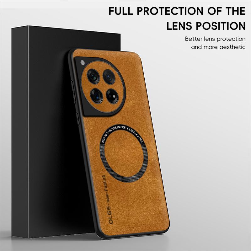 Magnetic Retro Leather Soft Case For OnePlus 12 Wireless Charging Phone Case Cover