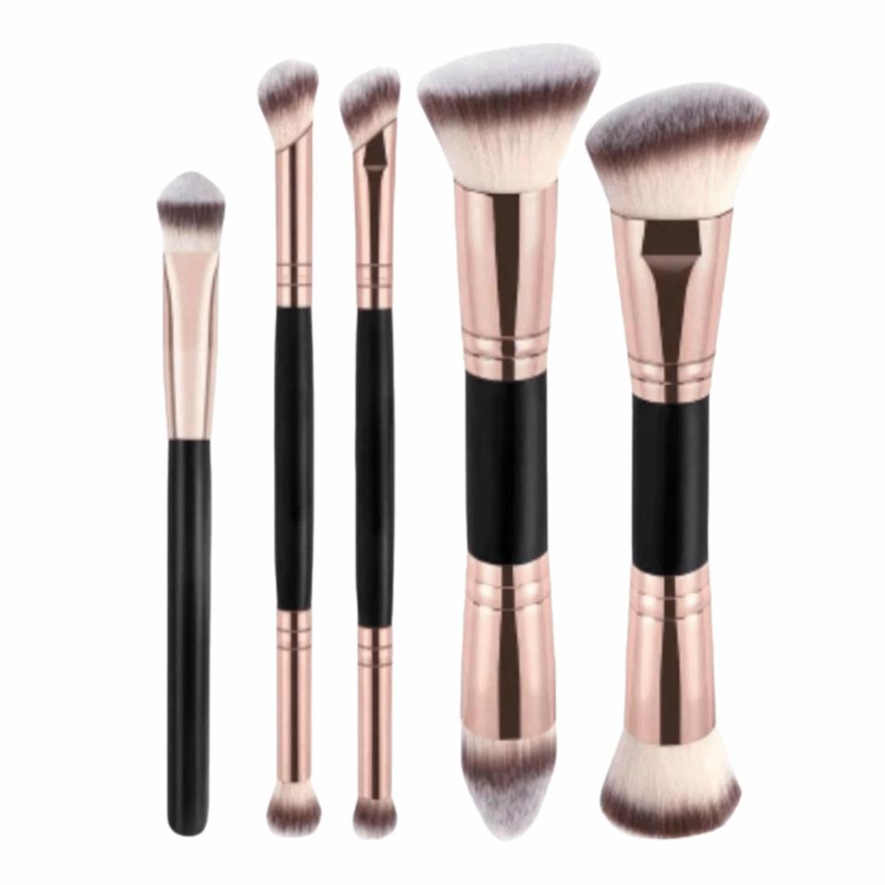 2/4/5Pcs Soft Bristle Dual-ended Makeup Brushes Angled Top Foundation Brush Set  Beauty Application