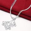 New 925 Sliver Three Butterfly Skeleton Snake Chain Necklace Fashion Jewelry For Women Trendy Wedding Engagement Birthday Gift
