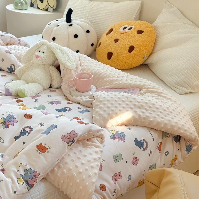 mling Kids' Warm Knitted Dot Quilt