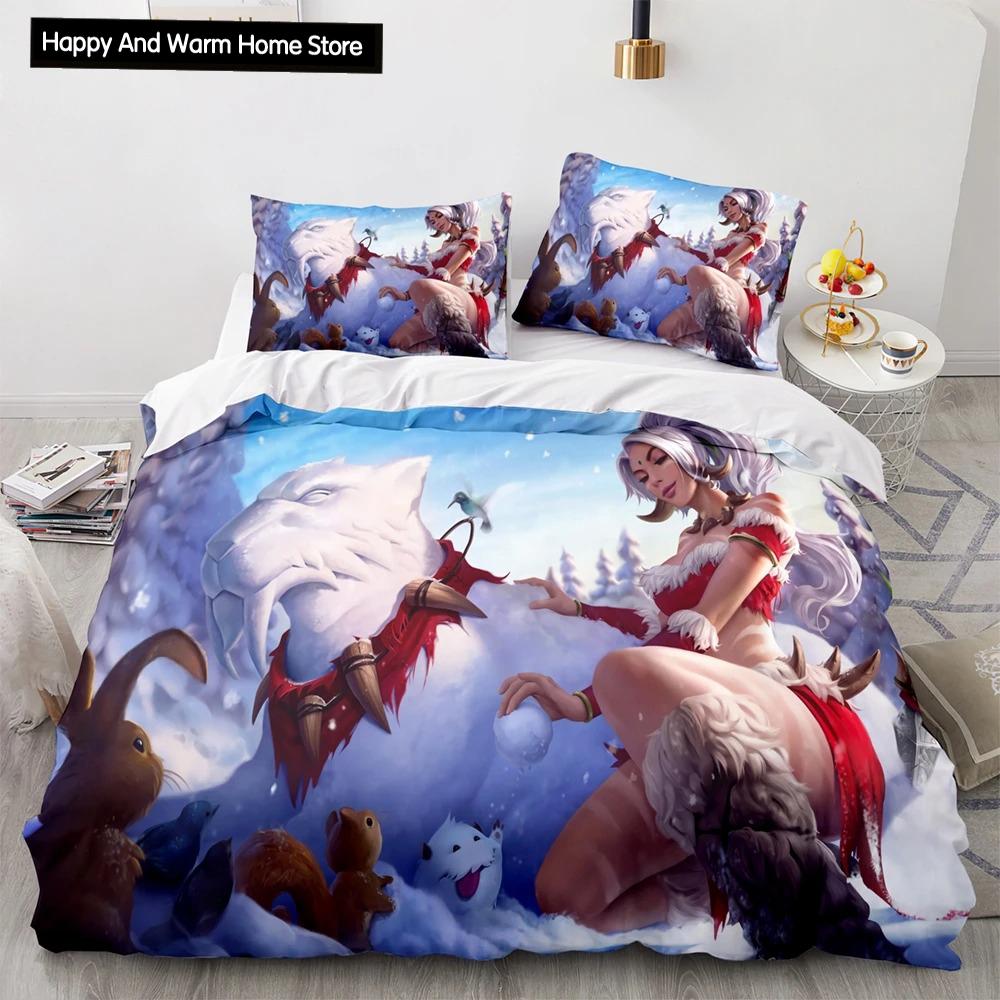 3D Print League Of Heroes Bedding Collection Single Twin Full Queen King Size Game Anime Bed Collection Aldult Boys Bedroom Duvet Cover Collections