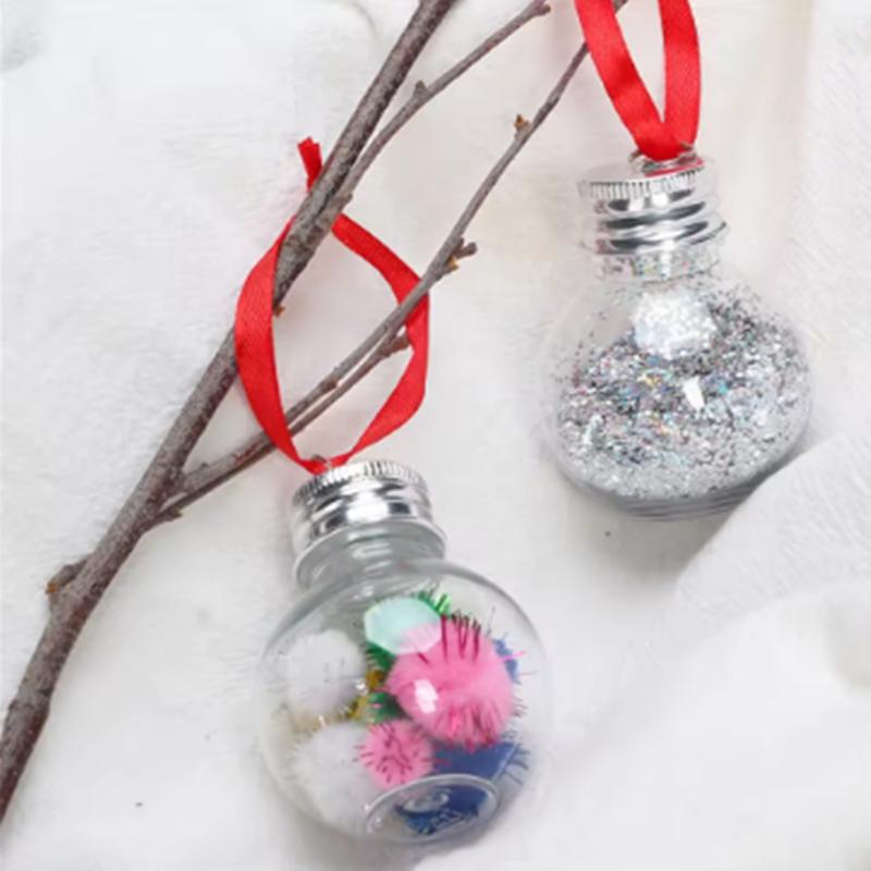 10 stk Juletrepynt Fyllbar Alkohol Vannflaske Pæreform Plast Gjennomsiktig Julekule Anheng Hjemmefest Dekor