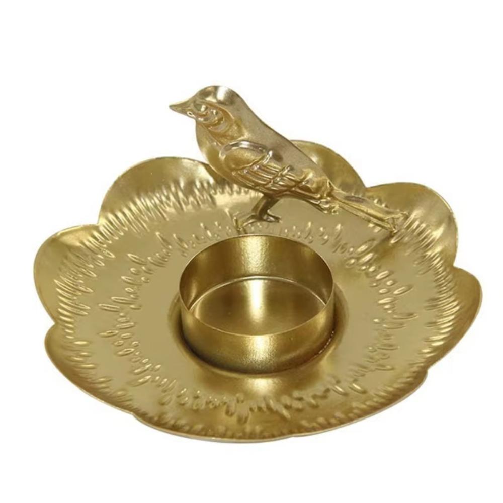 Unique Floral Candle Stand 3D Iron Candle Holder High-grade Gold Candle Holder Living Room