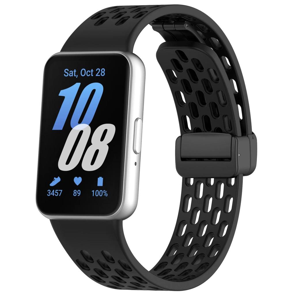 Magnetic Buckle Mesh Silicone Strap For Samsung Fit 3 Sport Breathable Watch Band For Samsung Galaxy Fit 3 Replacement Bracelet