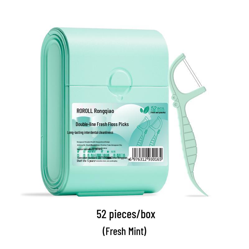

Rongqiao Двухслойные портативные мятные зубные нити-пики с контейнером для хранения