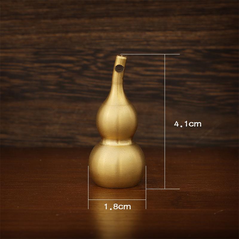Hollow Gourd Ornaments Pure Brass Gourd Household Long Handle Tilted Head Opening Opening Cover Feng Shui Copper Metal Crafts