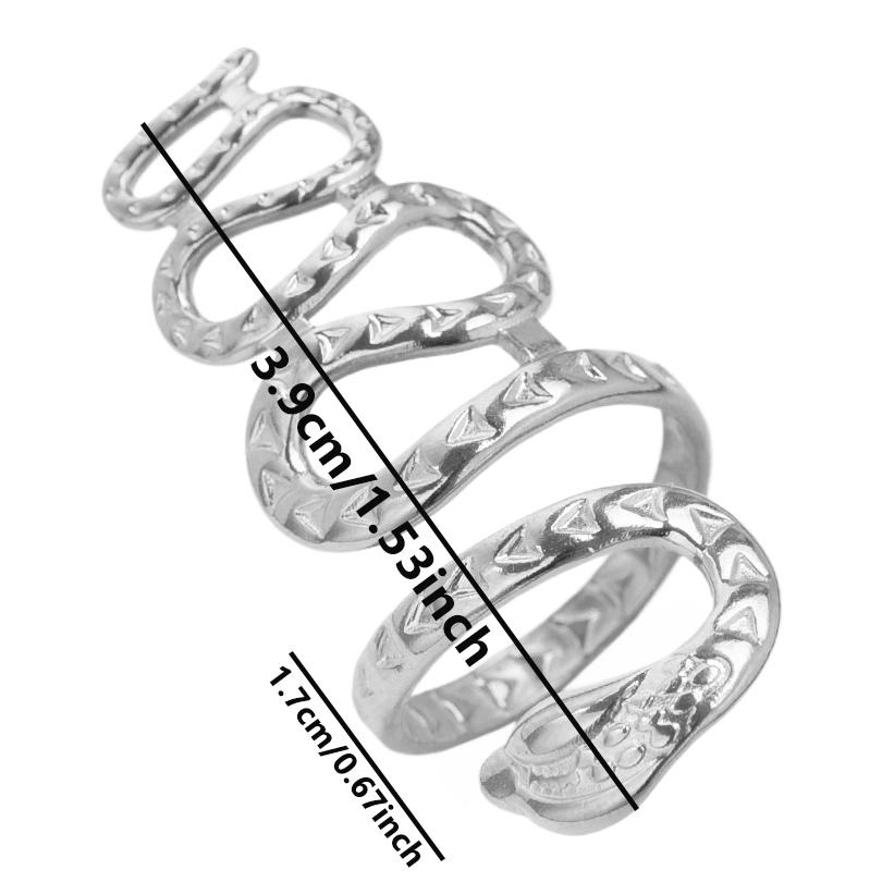 1/5pcs Silver Color Snake Beads Round Heart Stainless Steel Rings For Women Men Accessories Vintage Jewelry Finger Ring Anillos